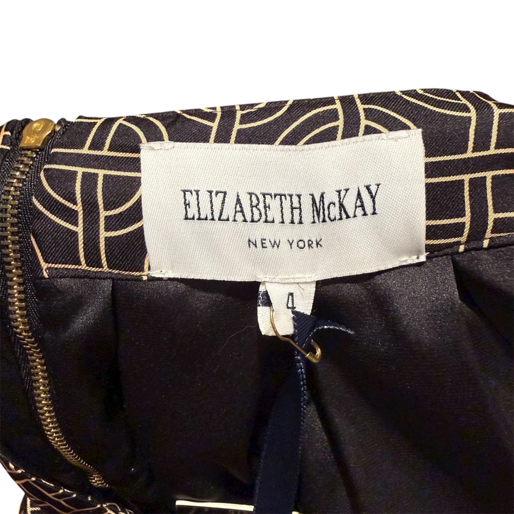 Elizabeth McKay Hong Kong Silk Maxi Skirt Black Gold Metro Print Women’s size 4 - Picture 10 of 12
